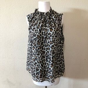 Gibson Look Cavallo Ruffle Neck Back Tie Tank
Size Petite Medium